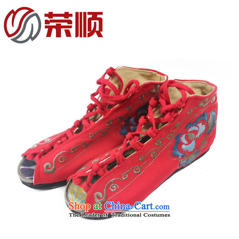 2015 new old Beijing women shoes single shoe mesh upper summer breathable mesh upper with thousands of bottom leisure fish tip sandals traditional ethnic wind embroidered shoes Red Wing Shun , , , 36, 1311 Online Shopping