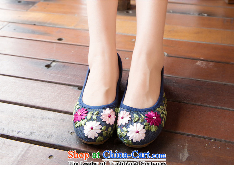 Chung Pavilion Old Beijing embroidered shoes female linen cloth shoes shoes female ping with mother shoe household leisure shoes bottom beef tendon reap tablets, non-slip A-508 blue 37 pictures, prices, brand platters! The elections are supplied in the national character of distribution, so action, buy now enjoy more preferential! As soon as possible.