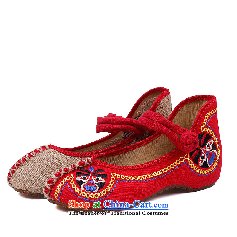 The Thai and source of Old Beijing mesh upper women shoes in spring and summer 2015 new single shoe ethnic smart casual embroidered shoes, older retro-mother shoe 24 red 37, Thai and source , , , shopping on the Internet