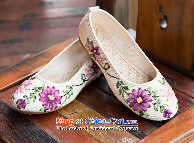 Chung Pavilion Old Beijing embroidered shoes female ping with beef tendon bottom of ethnic linen Shoes, Casual Shoes women shoes A-502 blue 36 pictures, prices, brand platters! The elections are supplied in the national character of distribution, so action, buy now enjoy more preferential! As soon as possible.