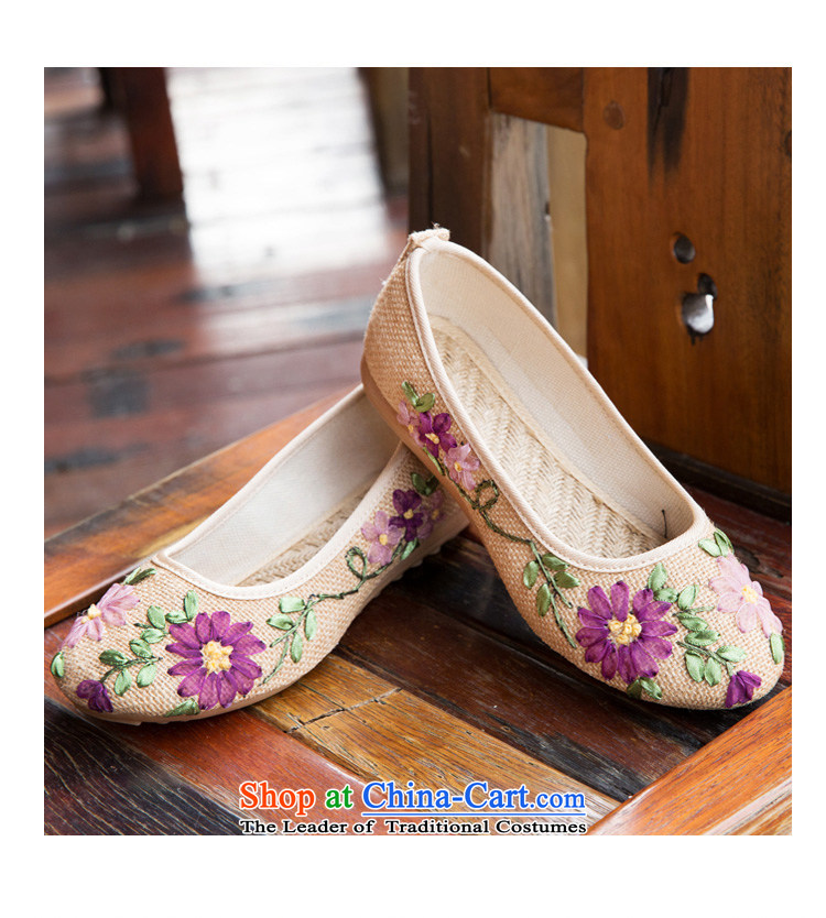 Chung Pavilion Old Beijing embroidered shoes female ping with beef tendon bottom of ethnic linen Shoes, Casual Shoes women shoes A-502 blue 36 pictures, prices, brand platters! The elections are supplied in the national character of distribution, so action, buy now enjoy more preferential! As soon as possible.