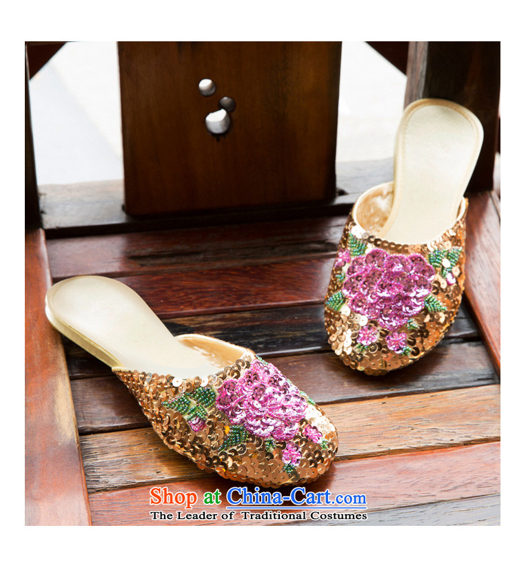 Chung Pavilion retro ethnic embroidered slippers shoe-lit chip slippers damask beef tendon bottom habitat upscale marriage A-101 slippers black size is too small. 38 pictures, prices, brand platters! The elections are supplied in the national character of distribution, so action, buy now enjoy more preferential! As soon as possible.