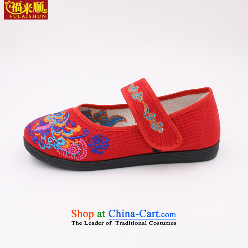 New Old Beijing hasp embroidered shoes national anti-slip rubber features air-embroidered shoes 3 017 red 38, Fuk-soon (FULAISHUN) , , , shopping on the Internet