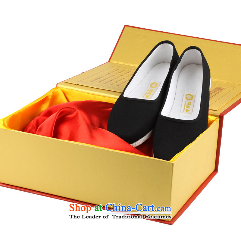 The l and thousands of old Beijing Ms. bottom manually process cross embroidered shoes sea in a Gift Box 37, Black with l and shopping on the Internet has been pressed.
