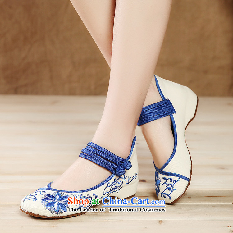 Summer winds with slope of the WOMEN'S NATIONAL embroidered shoes increased within single shoe mesh upper beef tendon backplane breathable blue 37 pictures, prices, brand platters! The elections are supplied in the national character of distribution, so action, buy now enjoy more preferential! As soon as possible.