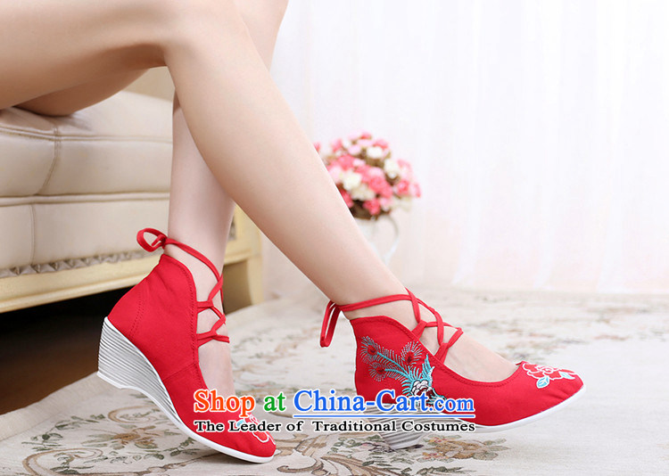 2015 Spring/Summer new women's shoe mesh upper single shoe high elevations with retro ethnic embroidered shoes white 38 pictures, prices, brand platters! The elections are supplied in the national character of distribution, so action, buy now enjoy more preferential! As soon as possible.