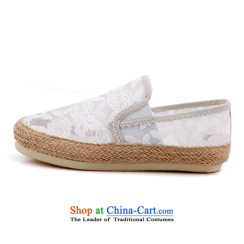 Fei-spring and autumn 2015 new transparent lei mesh shoes with flat gauze flat shoe sandals leisure shoes students shoes shoes Breathable white women shoes flew 38, Chong (FEICHUANG) , , , shopping on the Internet