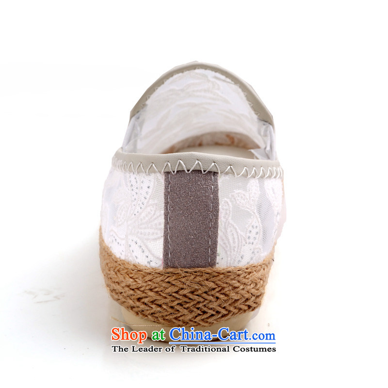 Fei-spring and autumn 2015 new transparent lei mesh shoes with flat gauze flat shoe sandals leisure shoes students shoes shoes Breathable white women shoes flew 38, Chong (FEICHUANG) , , , shopping on the Internet