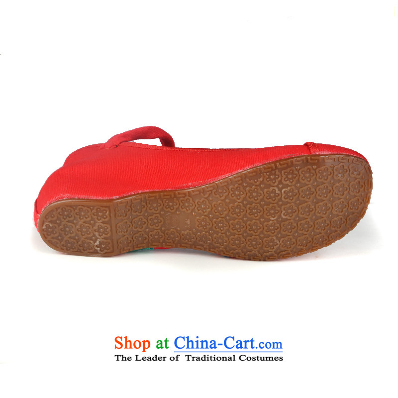 Lun Cheung Shui (LINXIANGRUI) spring and summer new old Beijing Plaza of ethnic dances mesh upper strap embroidered shoes comfortable shoes women increased within Annex 6628red 37, Lun Cheung Shui (LINXIANGRUI) , , , shopping on the Internet