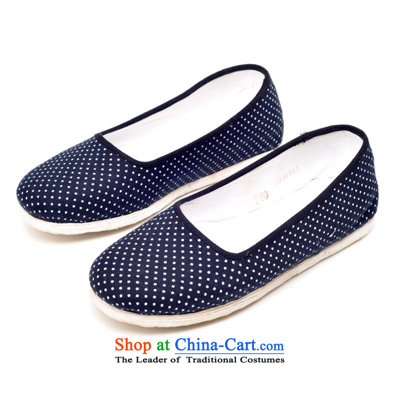 Fuyuan Xuan manually thousands of old Beijing shoes bottom click shoes for larger women stamp mother flat bottom tether mesh upper dark blue (no charge), 38 (for 3 day shipping, Putin to write well shopping on the Internet has been pressed.