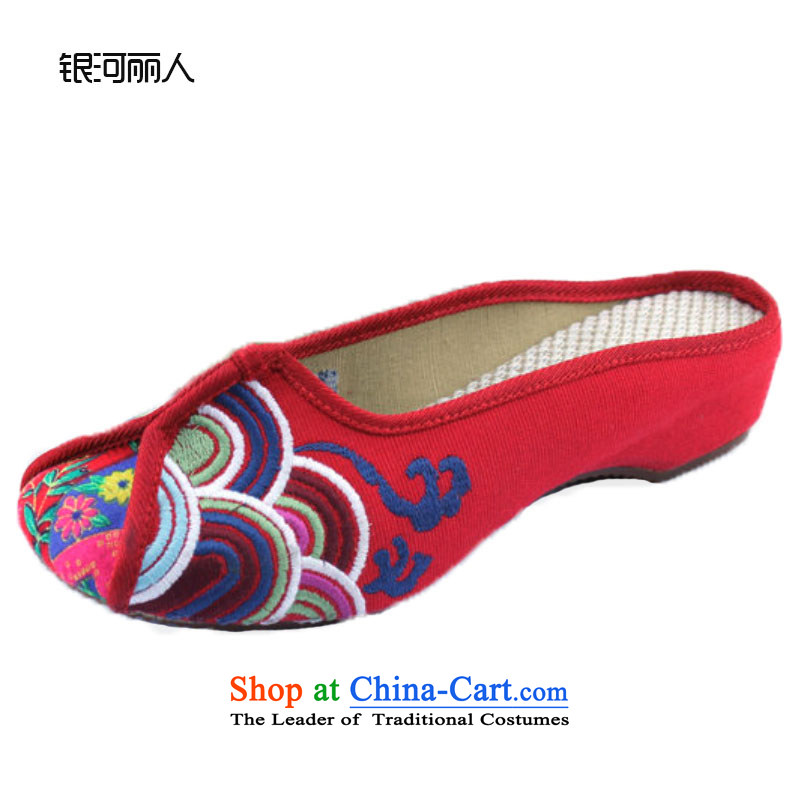 Mesh upper with genuine old Beijing increased women's shoe nation of wind characteristics slippers embroidered shoes summer 1831, 1831 red slippers?37