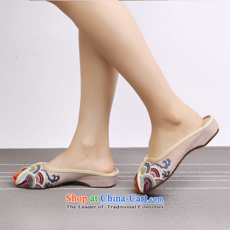 The increase of women's shoes comfortable genuine old Beijing mesh upper embroidered shoes of ethnic slippers cool in the summer 1831 1831 beige 39 slippers and Chun (yonghechun) , , , shopping on the Internet