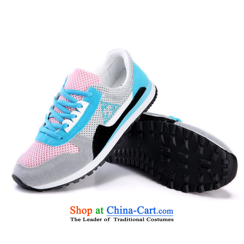Mesh upper with old Beijing spring and summer new women's single shoe breathable engraving female Internet shoes, casual women shoes walking motion shoes shoe drive light blue 38, well connected to , , , shopping on the Internet
