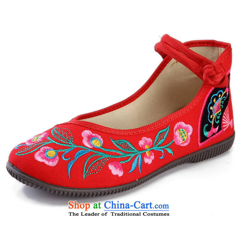 In spring and summer 2015 new ethnic embroidered shoes of Old Beijing mesh upper hasp female single black shoes stylish mesh upper 38, well connected to , , , shopping on the Internet