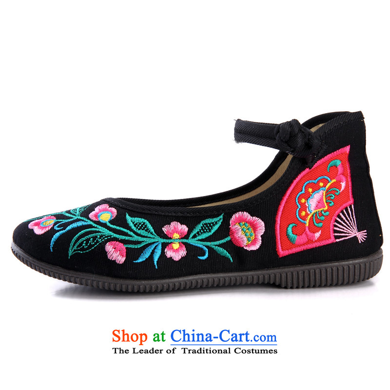 In spring and summer 2015 new ethnic embroidered shoes of Old Beijing mesh upper hasp female single black shoes stylish mesh upper 38, well connected to , , , shopping on the Internet