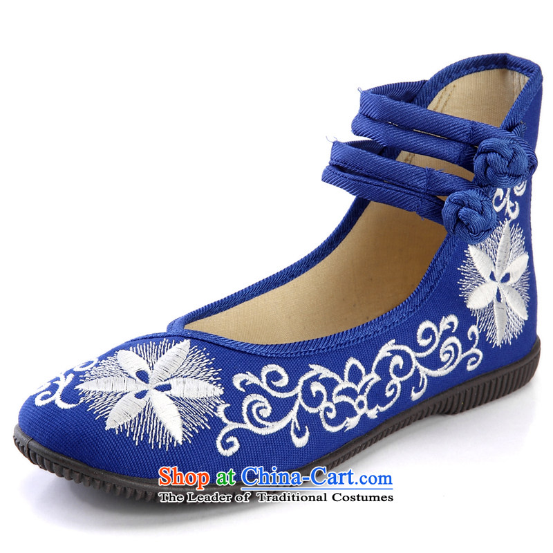 In spring and summer 2015 new women's shoe-embroidered shoes of Old Beijing women shoes single shoe mesh upper ethnic embroidered shoes comfort and breathability blue 39, well connected to , , , shopping on the Internet