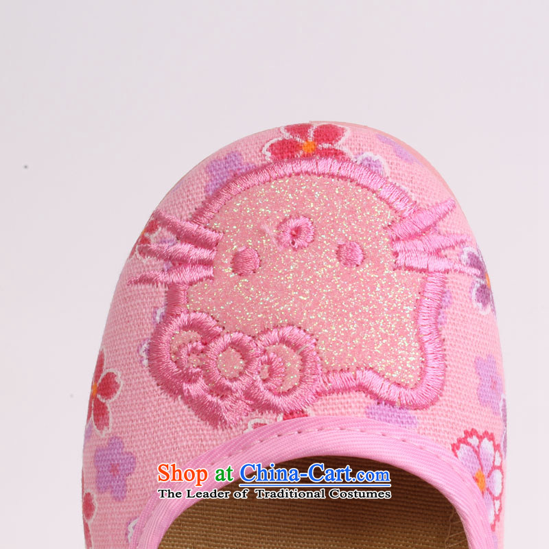 Lovely baby shoes children shoes genuine old Beijing mesh upper stylish embroidered shoes show shoes with soft, pediatric single shoe 8202 pink 29 yards long 19CM,/wing and Chun (yonghechun) , , , shopping on the Internet