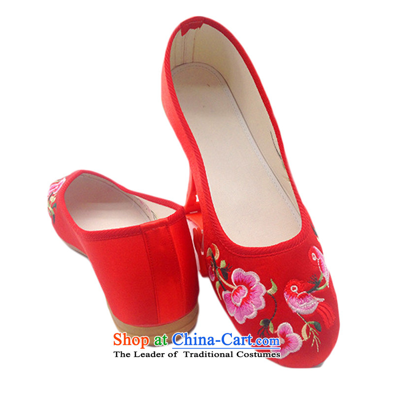 Is small and light with embroidered with old Beijing mesh upper with red marriage shoes female CXY14 39 is small-mi (LOVELY BEAUTY , , , shopping on the Internet