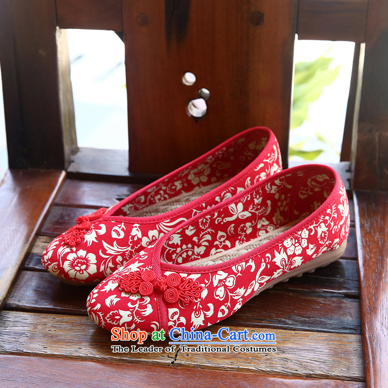 Chung Pavilion ethnic porcelain embroidered shoes linen shoes with mother-women shoes beef tendon Backplane Backplane A-510 reap big reap red 38, Chung Sin songxiange Pavilion () , , , shopping on the Internet
