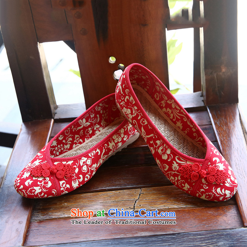 Chung Pavilion ethnic porcelain embroidered shoes linen shoes with mother-women shoes beef tendon Backplane Backplane A-510 reap big reap red 38, Chung Sin songxiange Pavilion () , , , shopping on the Internet