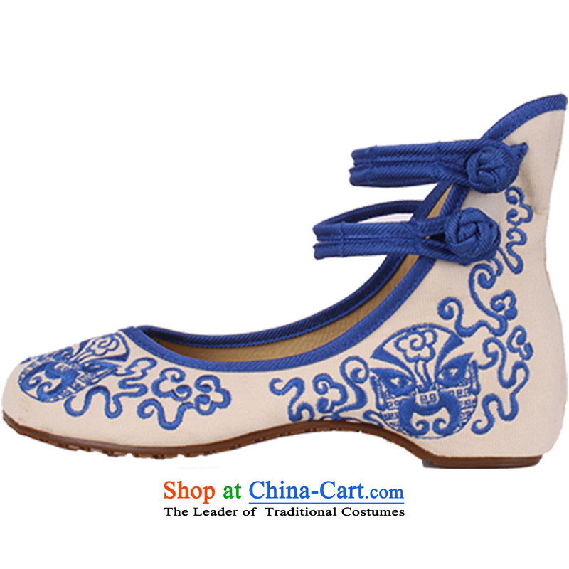 Genuine Old Beijing mesh upper couture embroidered shoes porcelain women shoes increased within square dancing shoes 0003 0028 blue 36, Chun (yonghechun wing) , , , shopping on the Internet