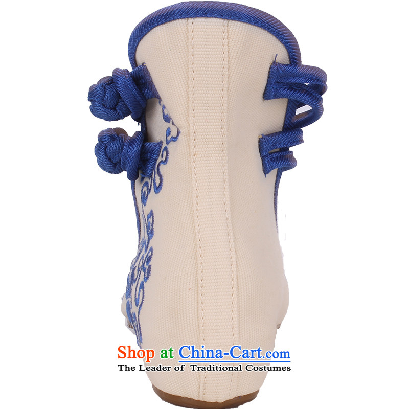 Genuine Old Beijing mesh upper couture embroidered shoes porcelain women shoes increased within square dancing shoes 0003 0028 blue 36, Chun (yonghechun wing) , , , shopping on the Internet