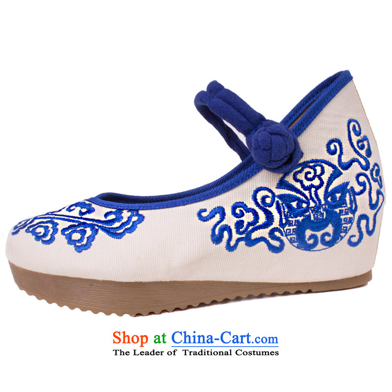 Spring, Summer, Autumn and embroidered shoes of ethnic women shoes increased within stylish single shoe old Beijing mesh upper square dancing shoes 1915 blue 37, Yong-sung Hennessy Road , , , shopping on the Internet