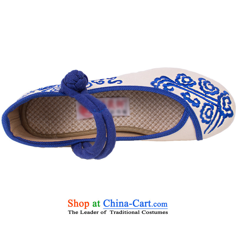 Spring, Summer, Autumn and embroidered shoes of ethnic women shoes increased within stylish single shoe old Beijing mesh upper square dancing shoes 1915 blue 37, Yong-sung Hennessy Road , , , shopping on the Internet