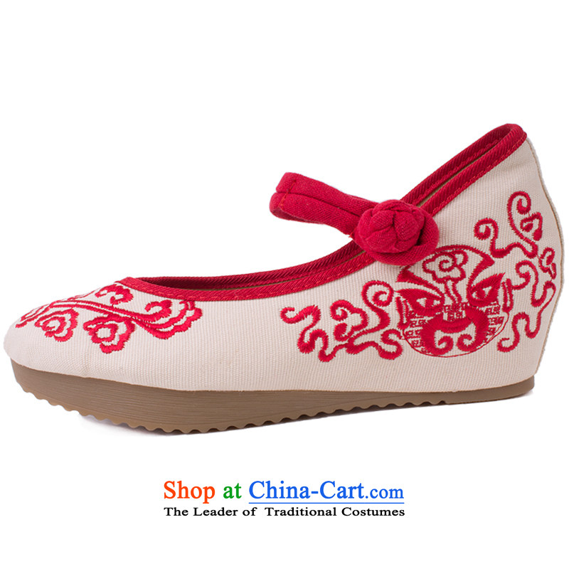 Mr Ronald new stylish girl shoe fall within a single shoe linen increase beef tendon bottom embroidered shoes retro-masks ethnic red 36, E 1915 mesh upper and Chun (yonghechun) , , , shopping on the Internet