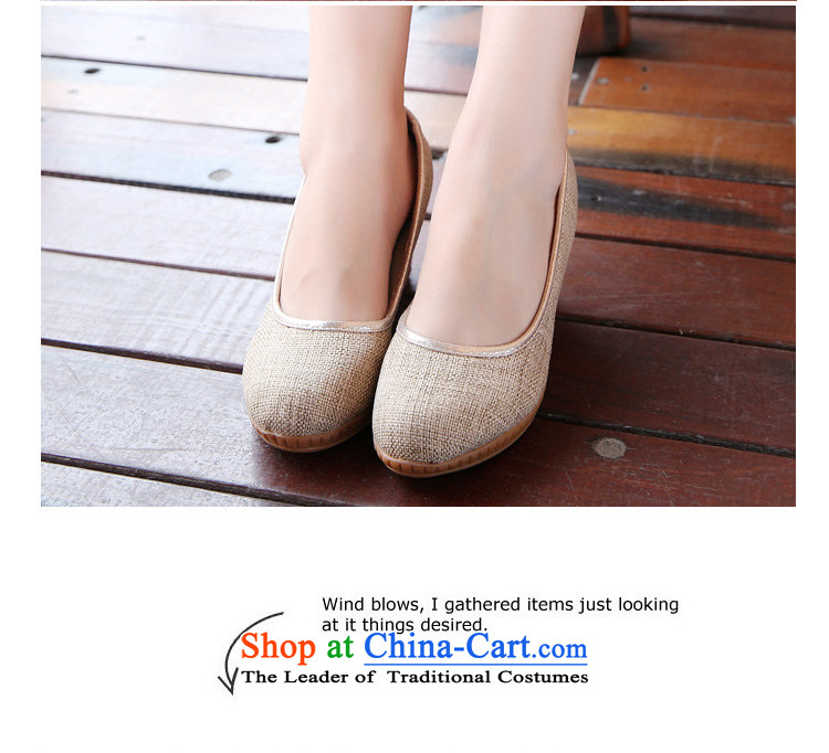 Chung Pavilion Old Beijing mesh upper ethnic women single shoes linen slope with the embroidered shoes autumn leisure the the high-heel shoes W-529 beige 36 pictures, prices, brand platters! The elections are supplied in the national character of distribution, so action, buy now enjoy more preferential! As soon as possible.