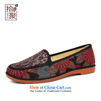 Pick from the old Beijing mesh upper for women 2015 Autumn new pin single embroidered shoes kit cloth of older persons in the mother shoes, flat shoe mother shoe is elegant and modern 10813 Red 39 pictures, prices, brand platters! The elections are supplied in the national character of distribution, so action, buy now enjoy more preferential! As soon as possible.