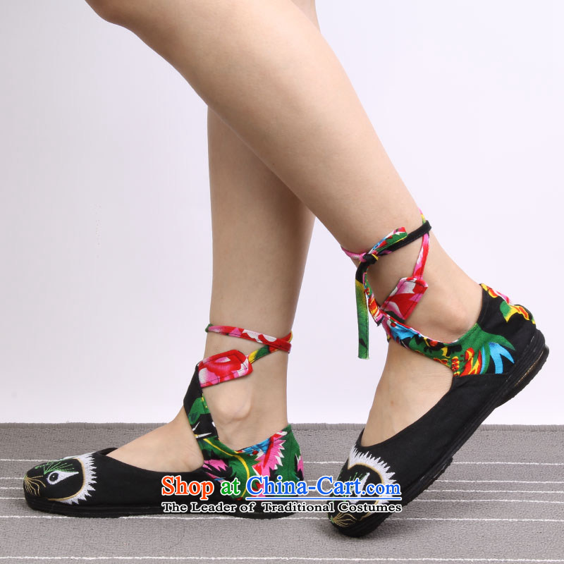 Fashion Shoes genuine old Beijing mesh upper flat bottom female single shoe classic 000 mesh upper layer bottom embroidered shoes805 Black 35-young and spring (yonghechun) , , , shopping on the Internet