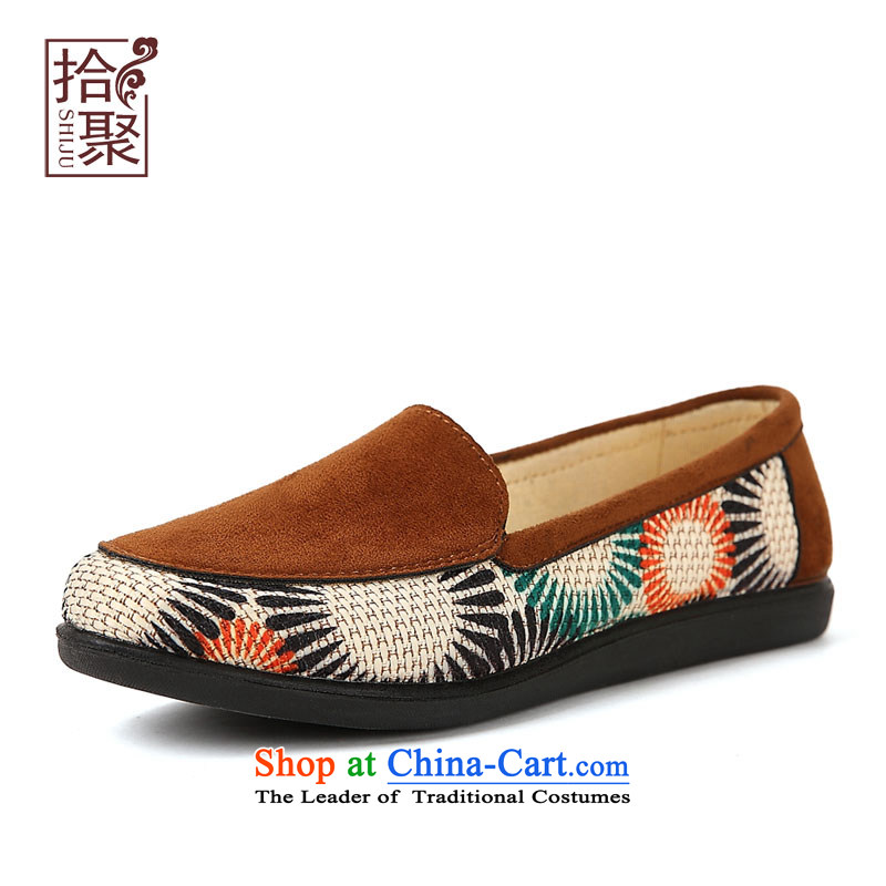 The new president then fall 2015 new shoes of Old Beijing embroidered shoes heel shoe with light of older persons in the mother-to-day casual women shoes comfortable shoes?and 10721 shoes her mother-in-color?35