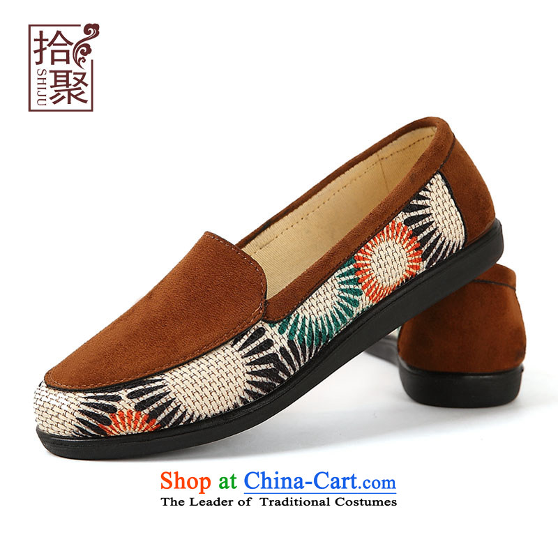 The new president then fall 2015 new shoes of Old Beijing embroidered shoes heel shoe with light of older persons in the mother-to-day casual women shoes comfortable shoes and Color 40-shoes pickup together , , , shopping on the Internet