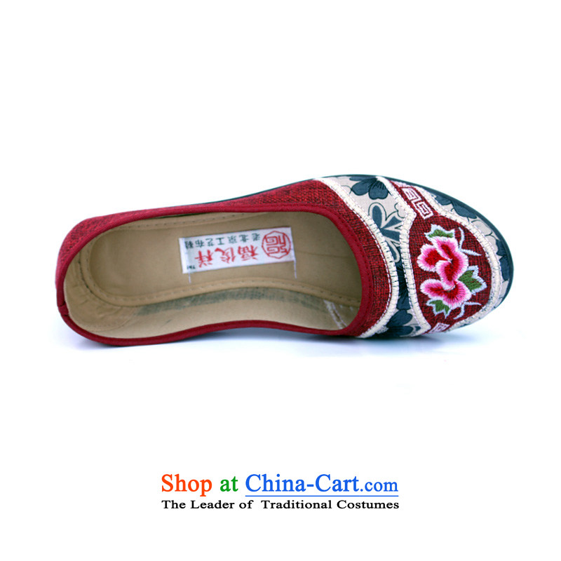 Mesh upper with old Beijing Women leisure shoes linen-embroidered shoes flat bottom spring and autumn female SHOES WITH SOFT, female embroidered shoes m red and gray 1502 deep red 38, Fu Jun Xiang , , , shopping on the Internet