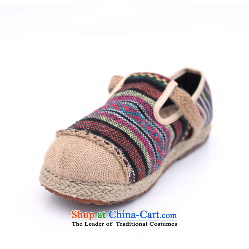 Stylish canvas shoes female lazy people shoes Thai style shoes shoes wild low-profile single shoe old Beijing mesh upper linen cloth shoes M-30 black first female 38, Fu Jun Xiang , , , shopping on the Internet