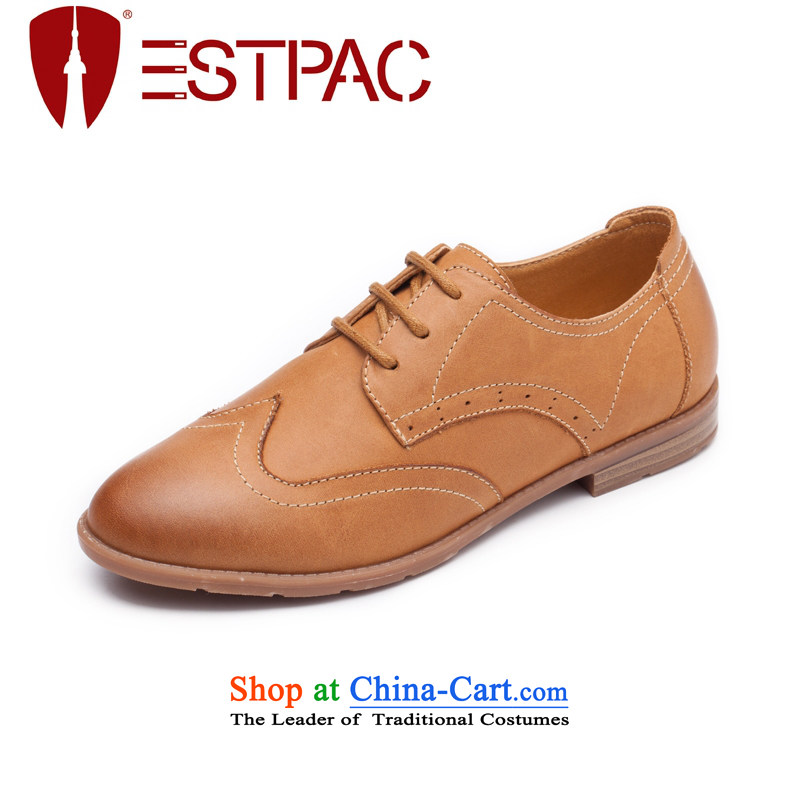 Ibrahim retro England Oxford shoe leather female Blok flat bottom click shoes preppy small leather shoes D07 ANTHURIAM?36