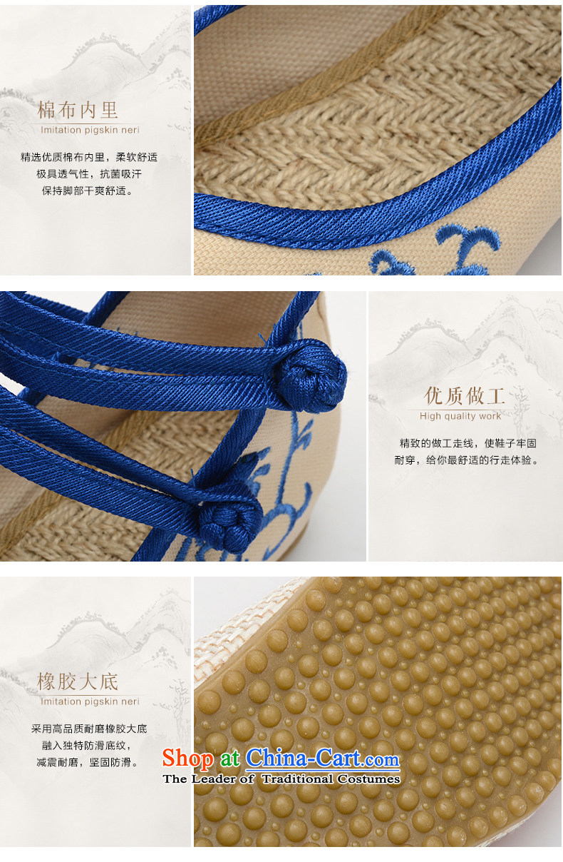 2015 new national wind increased within the embroidered shoes of Old Beijing Dance Single Shoes Plaza mesh upper with soft, Fu Yung women shoes blue 37 pictures, prices, brand platters! The elections are supplied in the national character of distribution, so action, buy now enjoy more preferential! As soon as possible.