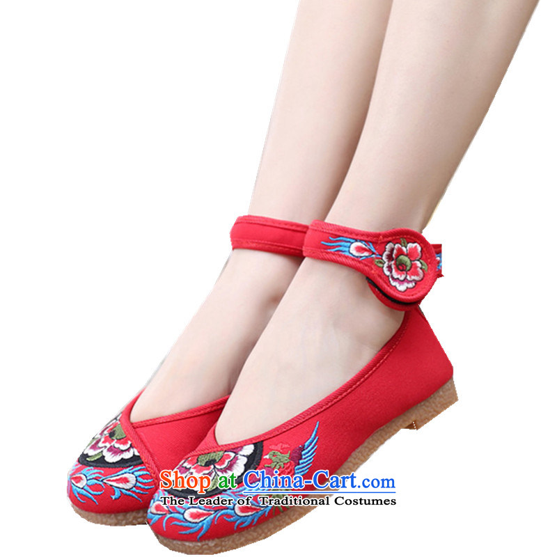 During the spring and autumn embroidered shoes peacock ethnic dancers shoes comfortable shoes Plaza flat with beef tendon soft bottoms single shoes with soft, flower embroidery China wind black 34 Ling cloning , , , shopping on the Internet