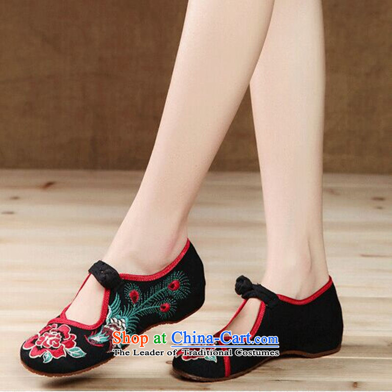 Mesh upper with the new summer ethnic slope with leisure shoes anti-slip soft ground with women shoes single shoe embroidered shoes red 37, Ling clone online shopping has been pressed.