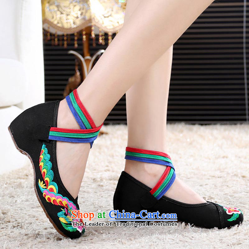 Oriental Kai Fei autumn 2015 new old Beijing mesh upper bongmu embroidered shoes slope with velcro womens single shoe Fashion Square Dance Shoe ethnic women shoes red 35, East Kai Fei (DONGFANGKAIFEI) , , , shopping on the Internet