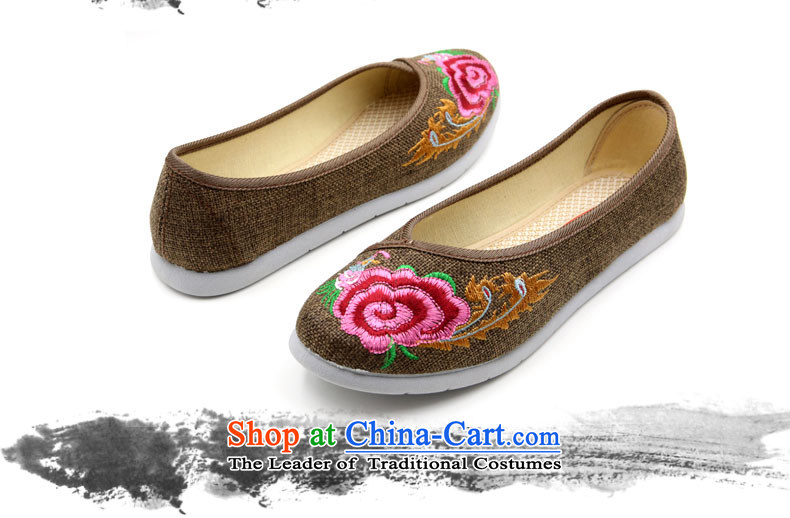 Bushe RMB Female shoes autumn new embroidered shoes of Old Beijing mesh upper flat bottom light on female single women shoes of ethnic women shoes in the older President mother shoe Dance Shoe 53Y-5206 gray 38 pictures, prices, brand platters! The elections are supplied in the national character of distribution, so action, buy now enjoy more preferential! As soon as possible.