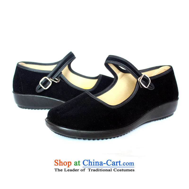 Fuk Jun Xiang Old Beijing women shoes single shoes mesh upper with a flat bottom polyurethane comfortable wear soft ground work shoes hotel skip Dance Shoe black mother footwear in the older black mesh upper black 37, Fu Jun Xiang , , , shopping on the In