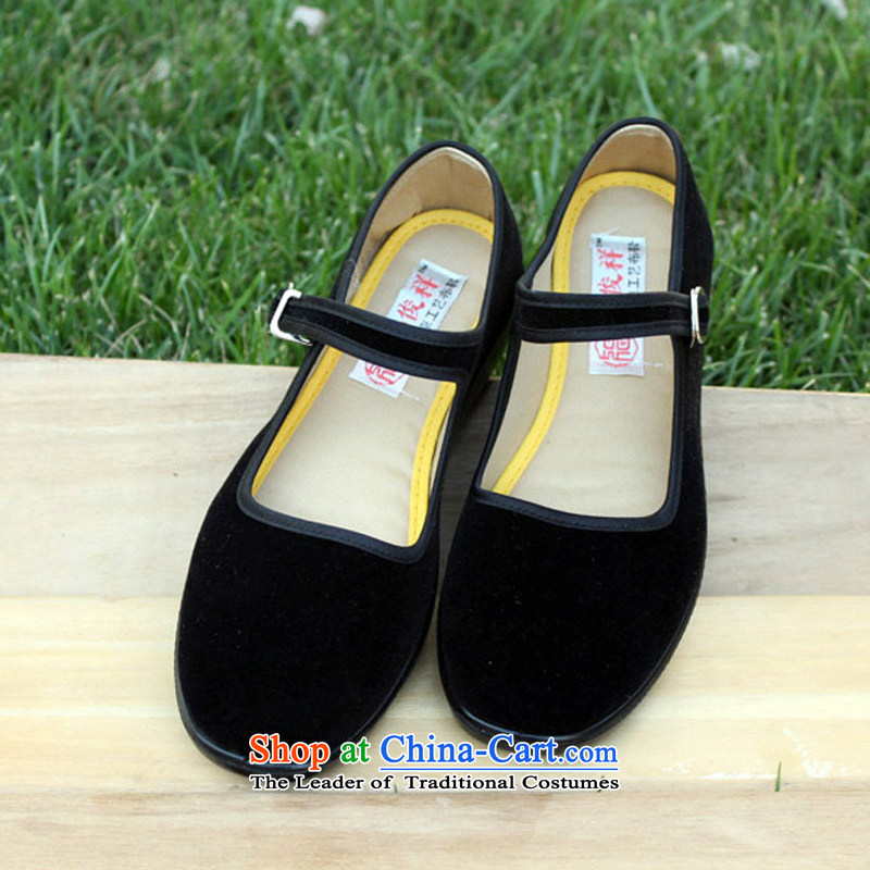 Fuk Jun Xiang Old Beijing women shoes single shoes mesh upper with a flat bottom polyurethane comfortable wear soft ground work shoes hotel skip Dance Shoe black mother footwear in the older black mesh upper black 37, Fu Jun Xiang , , , shopping on the In