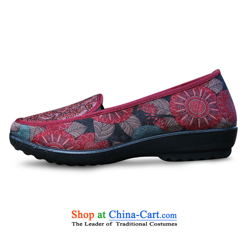 Yan Ching fall new old Beijing female national wind mesh upper sock of older persons in the flat shoes with single mother shoe making color offset 34.78 22539 Large Code), Yan Ching (XQ) , , , shopping on the Internet