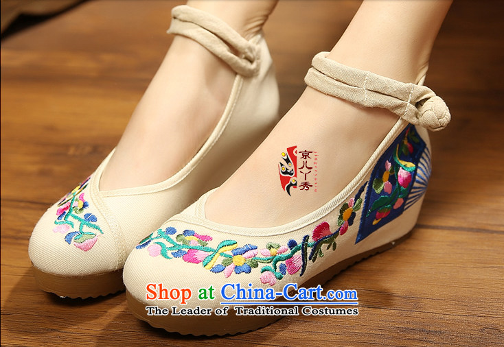 The autumn morning glory new spring and summer retro national wind increased within the embroidered shoes of Old Beijing women's shoes mesh upper high-heel shoes with female A104-8 slope blue 35 pictures, prices, brand platters! The elections are supplied in the national character of distribution, so action, buy now enjoy more preferential! As soon as possible.