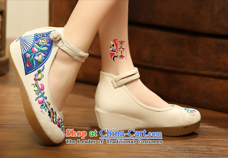 The autumn morning glory new spring and summer retro national wind increased within the embroidered shoes of Old Beijing women's shoes mesh upper high-heel shoes with female A104-8 slope blue 35 pictures, prices, brand platters! The elections are supplied in the national character of distribution, so action, buy now enjoy more preferential! As soon as possible.