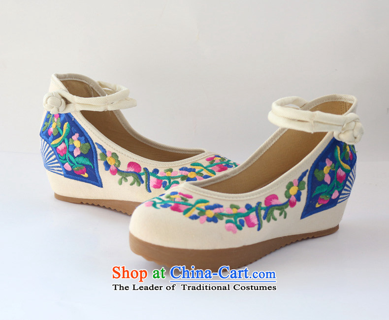 The autumn morning glory new spring and summer retro national wind increased within the embroidered shoes of Old Beijing women's shoes mesh upper high-heel shoes with female A104-8 slope blue 35 pictures, prices, brand platters! The elections are supplied in the national character of distribution, so action, buy now enjoy more preferential! As soon as possible.