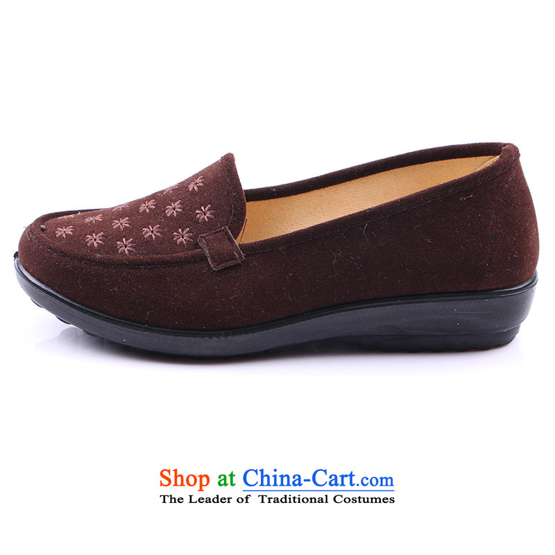 Yan Ching new spring of Old Beijing mesh upper women shoes filial mother footwear in the older single shoe  292 elderly shoes khaki 40 Yan Ching (XQ) , , , shopping on the Internet