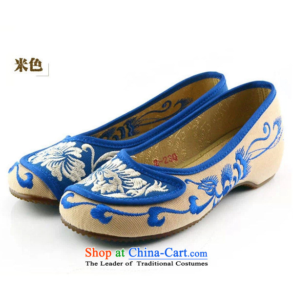 The autumn 2015 New Dance Shoe Lan Ting single shoe mesh upper ethnic embroidered shoes blue elegance is female non-slip xhx beige 38 pictures, prices, brand platters! The elections are supplied in the national character of distribution, so action, buy now enjoy more preferential! As soon as possible.